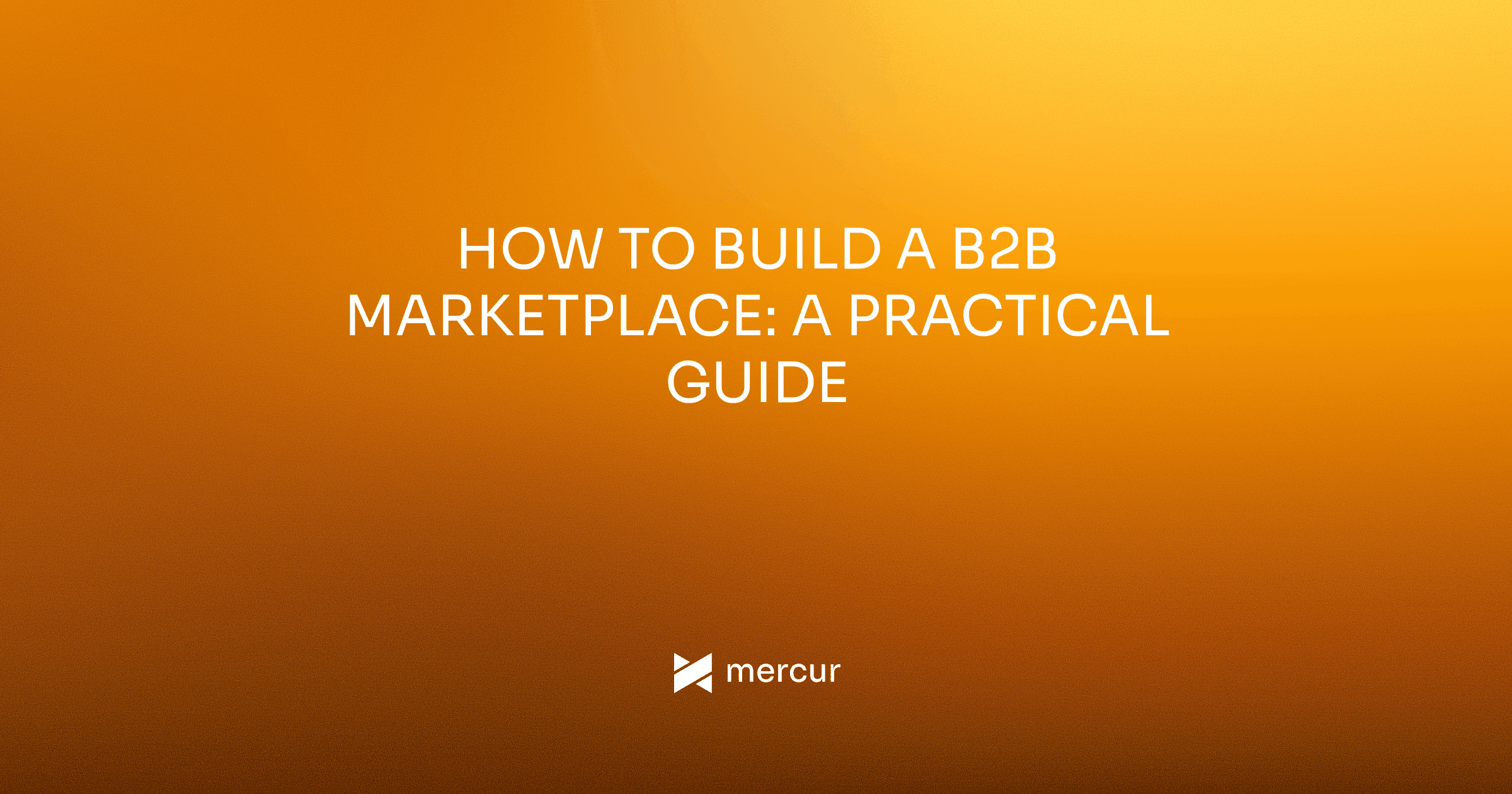 How to Build a B2B Marketplace: A Practical Guide