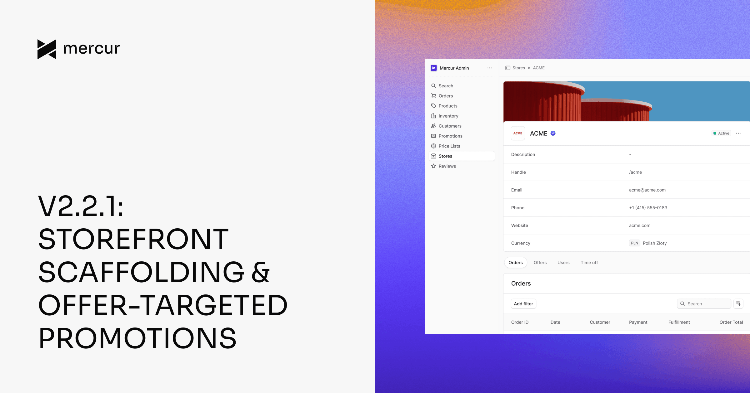 V2.2.1: STOREFRONT SCAFFOLDING & OFFER-TARGETED PROMOTIONS